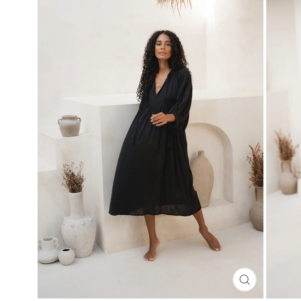 Daughters of India Black Midi Dress